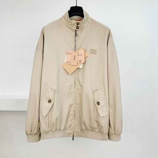 Miu Miu 25Ss Harrington Jacket Size 38 40 70 Woven and dyed 80s double-ply twill