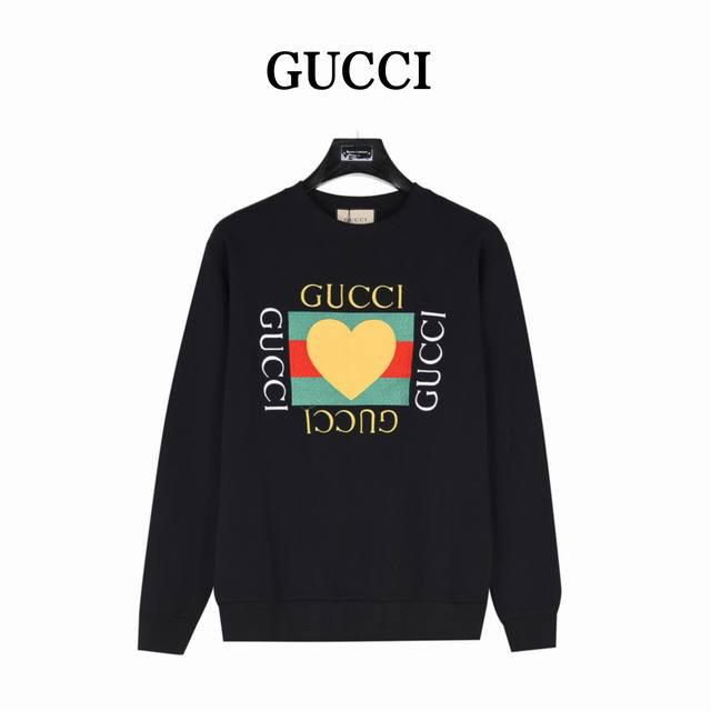 Gucci Valentine's Day Heart Patch and Heavy Embroidery Crewneck Sweatshirt DDD.