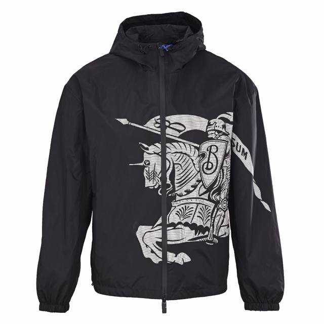 Burberry Equestrian Knight Logo Nylon Jacket DDD. Made from high-quality nylon,