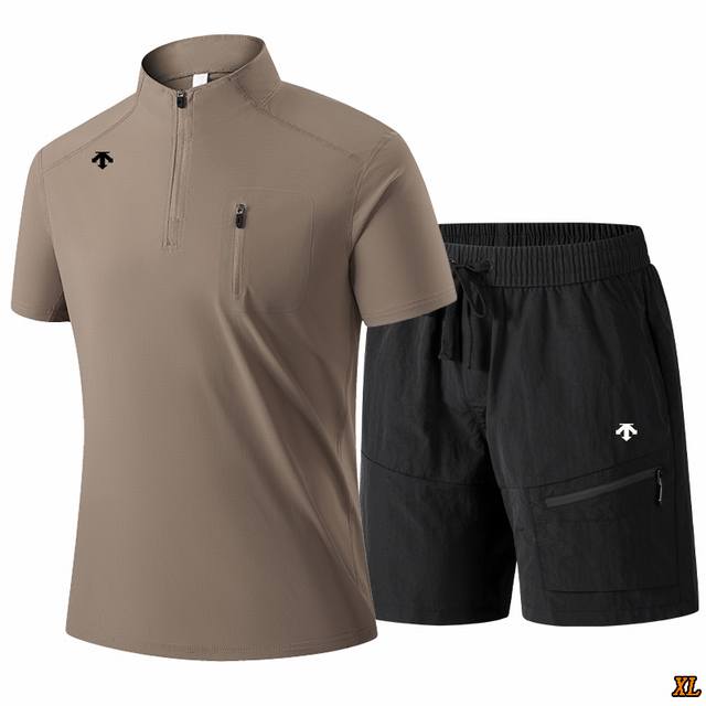 Descente exclusive real shot of the new summer high-quality ice silk short-sleev