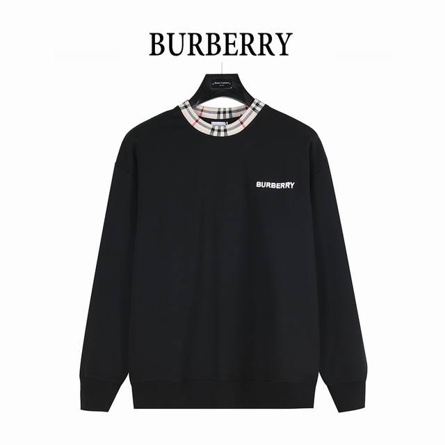 Burberry 25Fw checkered collared sweatshirt with embroidered small logo. is made