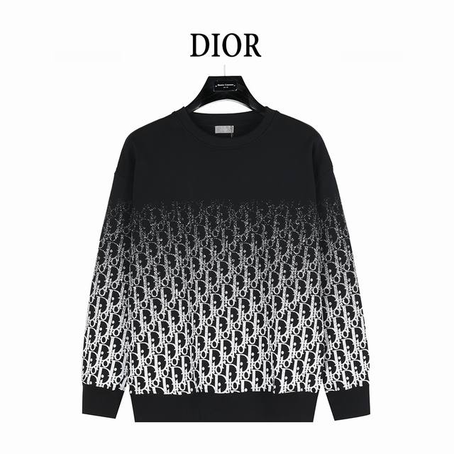 Dior 25Fw Monogram Gradient Letter Half-Length Logo Crewneck SweatshirtDior's la