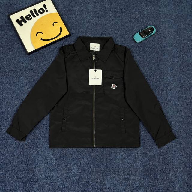 Moncler logo zipper shirt jacketCustomized exquisite cotton hidden grain gabardi