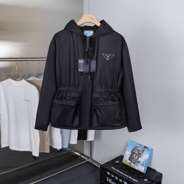 Top-of-the-line Prada Women's Waisted Trench Coat Prada's early fall hooded wais