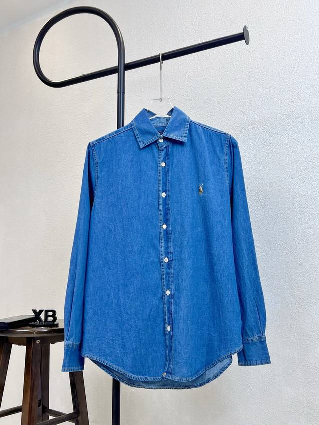 Style No. X217 Denim Blue Ralph Lauren small logo color-block embroidered denim