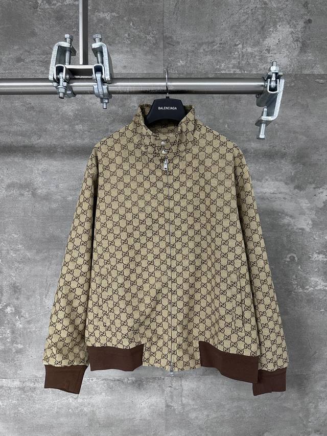 Gucci 2025Fw Early Fall new all-over jacquard stand-up collar long-sleeved jacke