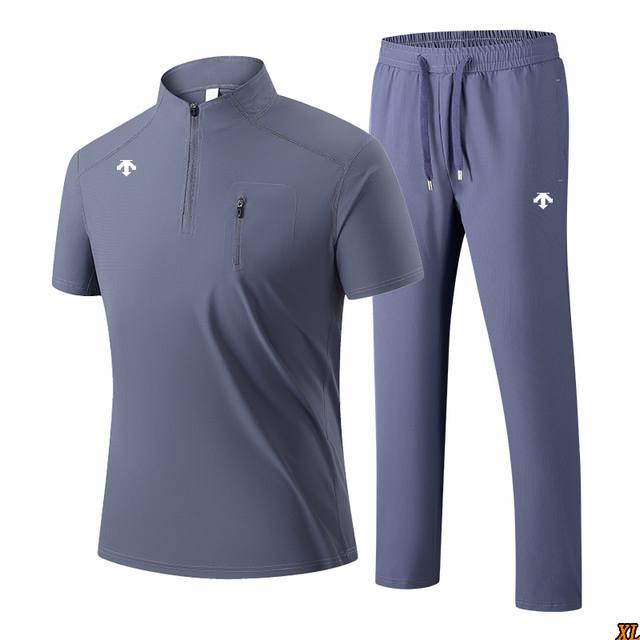 Descente exclusive real shot of the new summer high-quality half-zip ice silk Po