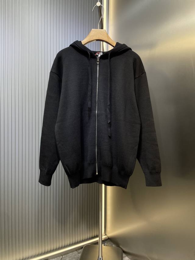 Loewe Anagram zipper hoodie Custom-woven 32-s yarn from rabbit down blended yarn