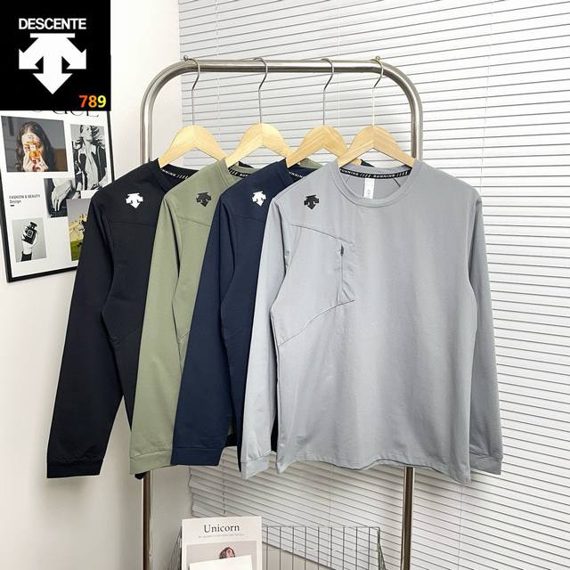 Descente Outdoor Leisure Quick-Drying Stretch Long-Sleeved Base Layer T-Shirt fo