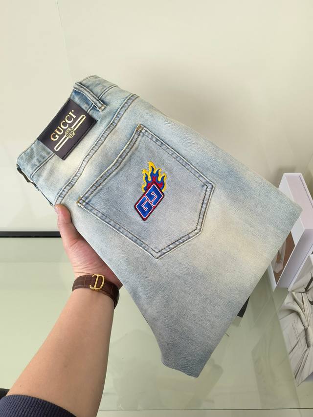 Gucci 25 new original washed jeans, high-end version, original development, high