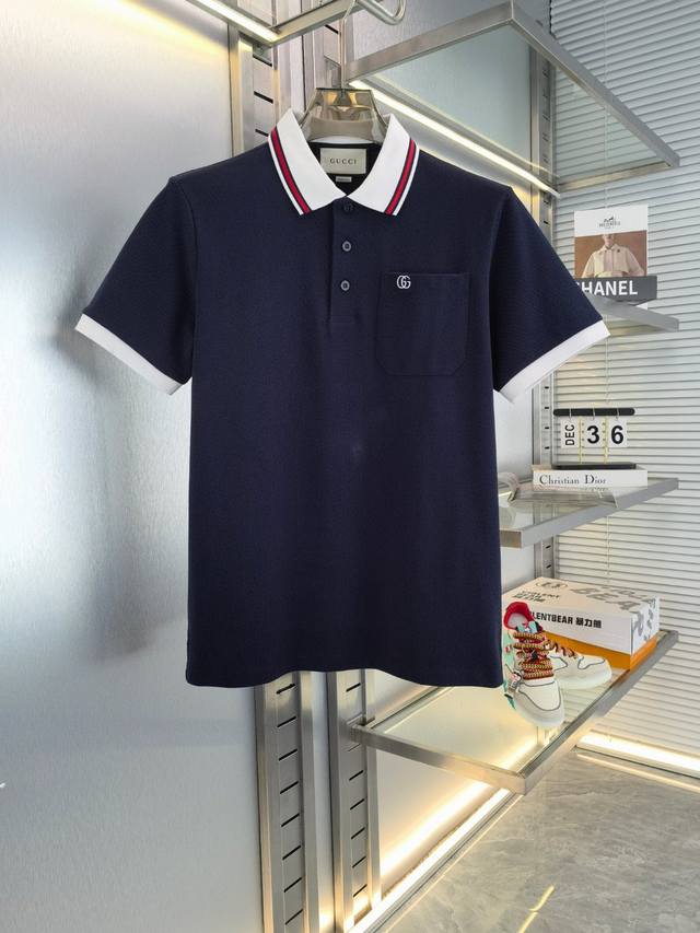 Gucci 40Ss Spring/Summer High-Quality Short-Sleeved Lapel Polo Shirt DDD. Exact