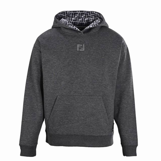 Fendi Fd Ff embroidered hooded sweatshirt Customized double-layer luxurious soft