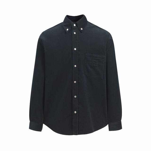 Fendi Blue Corduroy Shirt Fabric DDD: Crafted from 100% cotton, this blue cordur