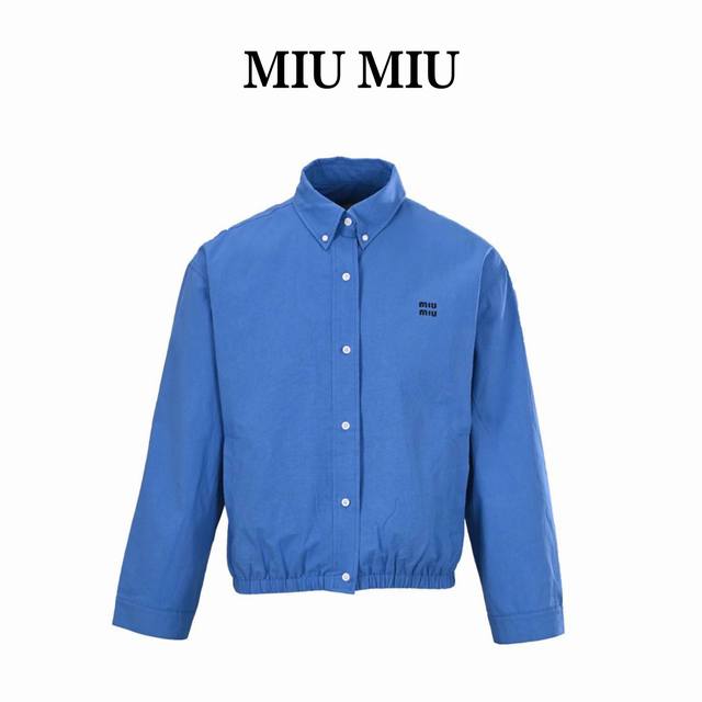 Miu Miu Mm blue poplin waist jacket Authentic 20 Purchase and development, custo