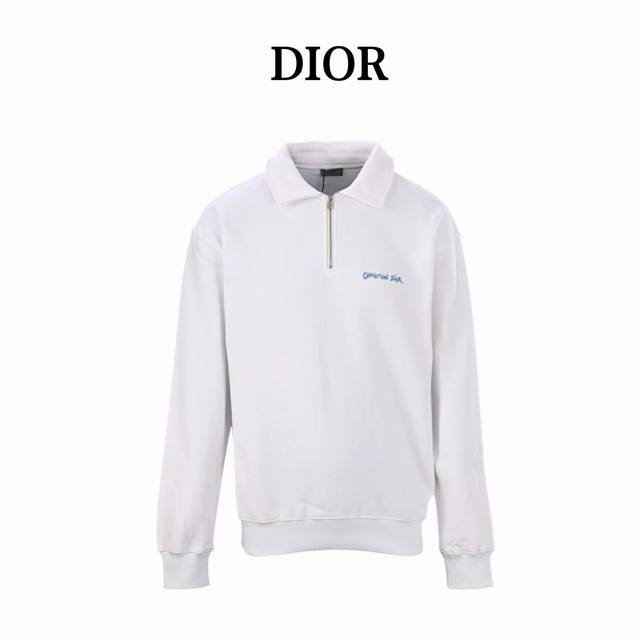 Dior Christian Dior Cd embroidered half-zip lapel sweatshirt Customized luxury v
