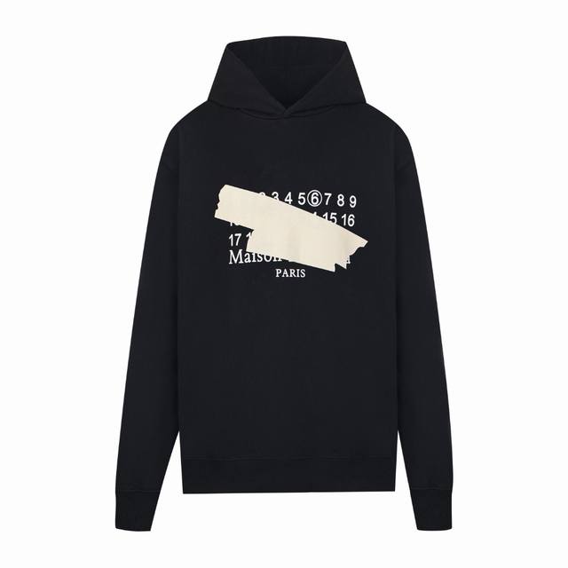 High-end Maisonmargiela Margiela tape digital print hooded sweatshirt, unisex.