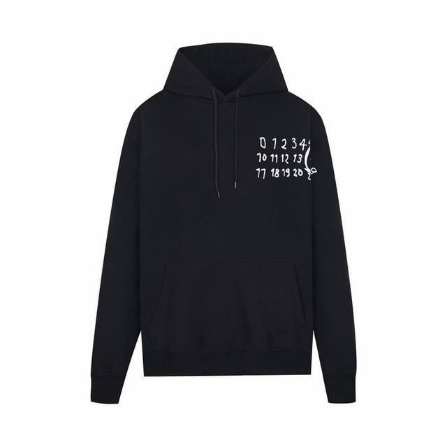 High-quality Maisonmargiela hooded sweatshirt with side digital print, unisex.