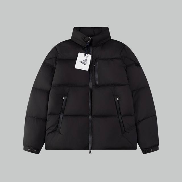 New Moncler 24Fw Besbre Leather Zipper Short Down Jacket for Men and Women - DD