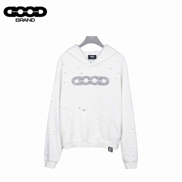 Goodbrand25Ss Diamond-Shattered Hoodie Fabric: Made from ultra-high-quality 500g