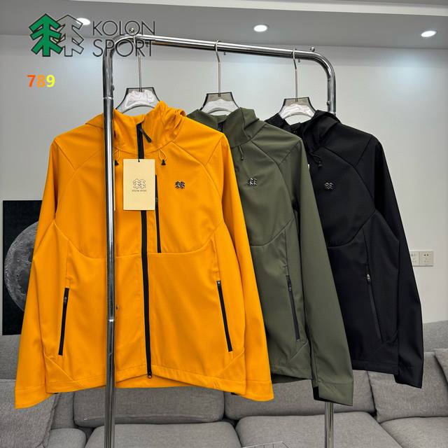 Kolon Sport Outdoor Softshell Jacket Water-Repellent Men's Casual Windproof Hiki