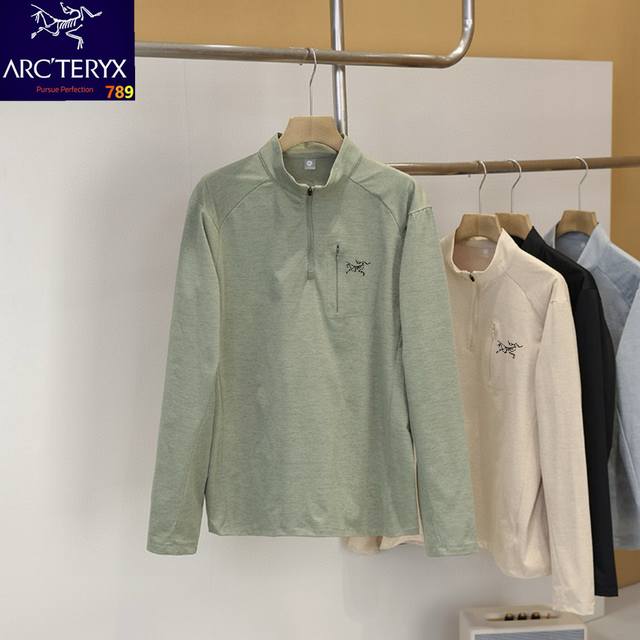 Arc'teryx Spring Long-Sleeved Quick-Drying Men's Solid Color Top. Made of comfo