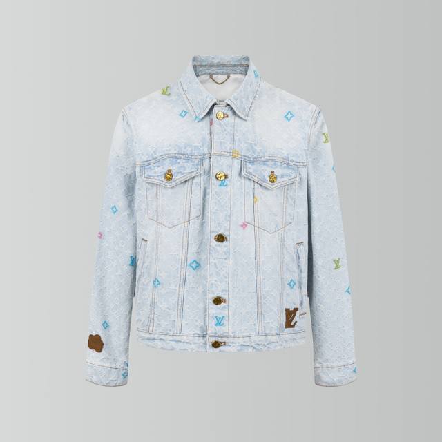 Highest quality Lv x Tyler embroidered denim jacket. Made from custom-made twill