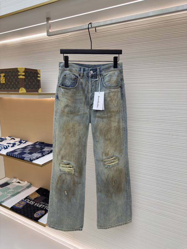 Acne Studios Dirty Ink-Splashed Ripped Jeans Authentic: Purchased and developed
