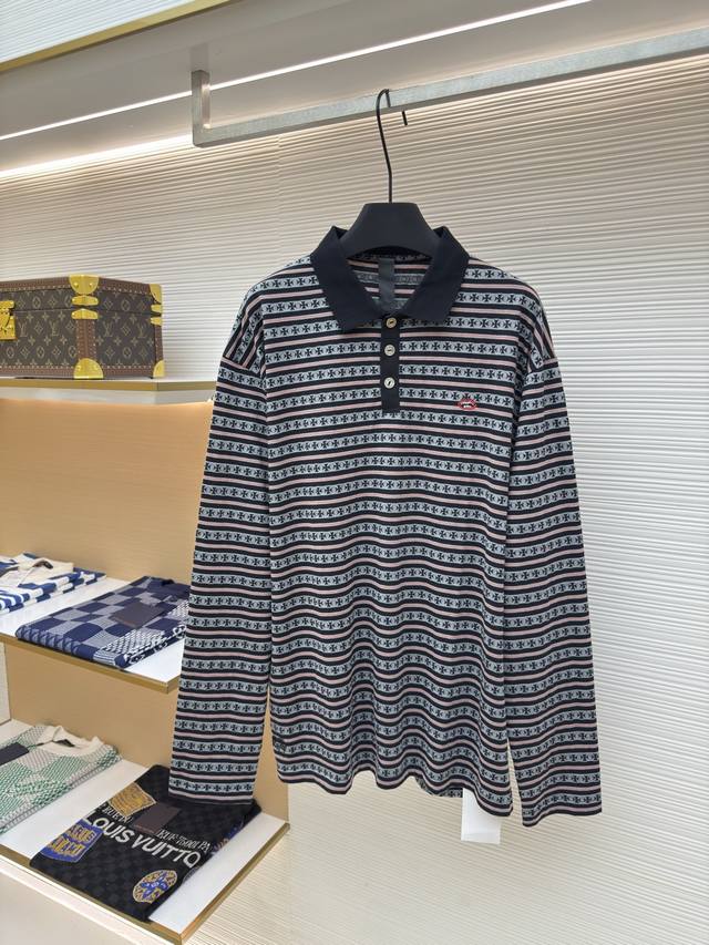 Chrome Hearts Cross Stripe Polo Long Sleeve Authentic: Purchased for 7900 and de