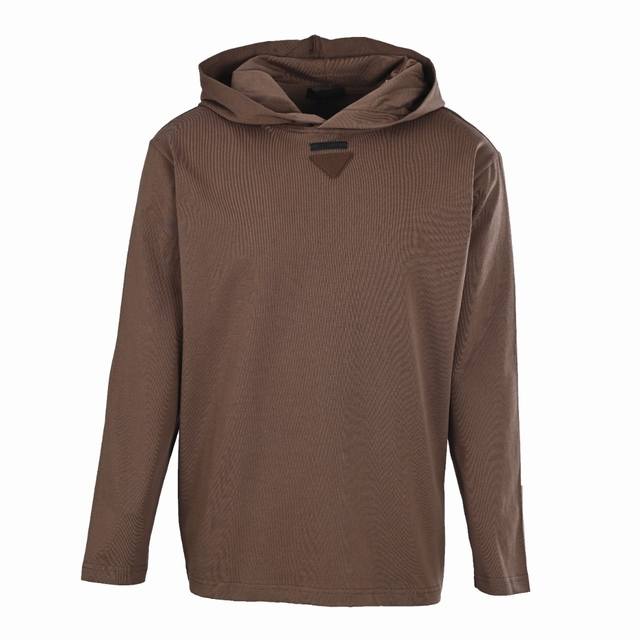 Prada Prd collar logo loose-fitting cotton hooded sweatshirt DDD. The original d
