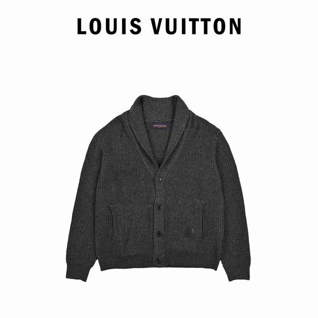 Louis Vuitton 24Fw Leather Label Cashmere Cardigan Sweater Originally purchased