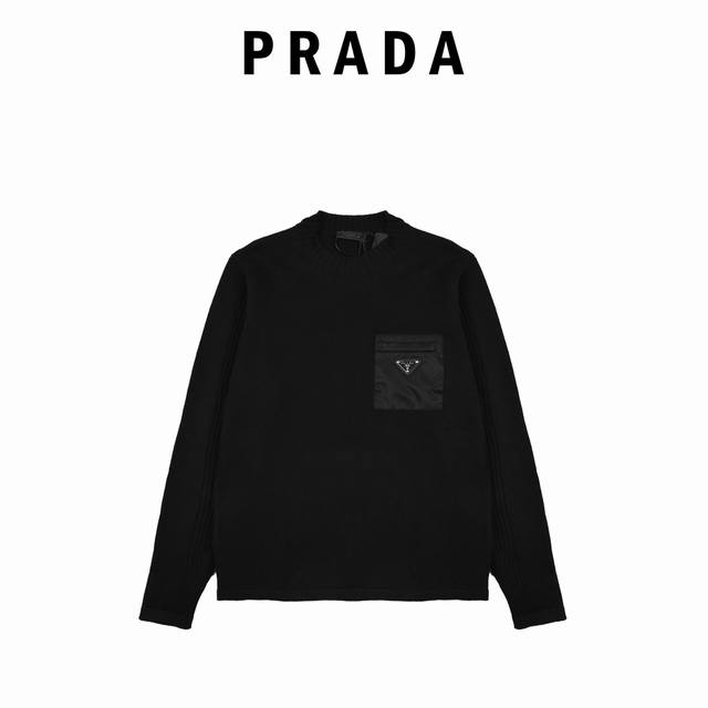 Prada 24Fw Nylon Pocket Crewneck Sweater DDD. Originally purchased for $9,100, t