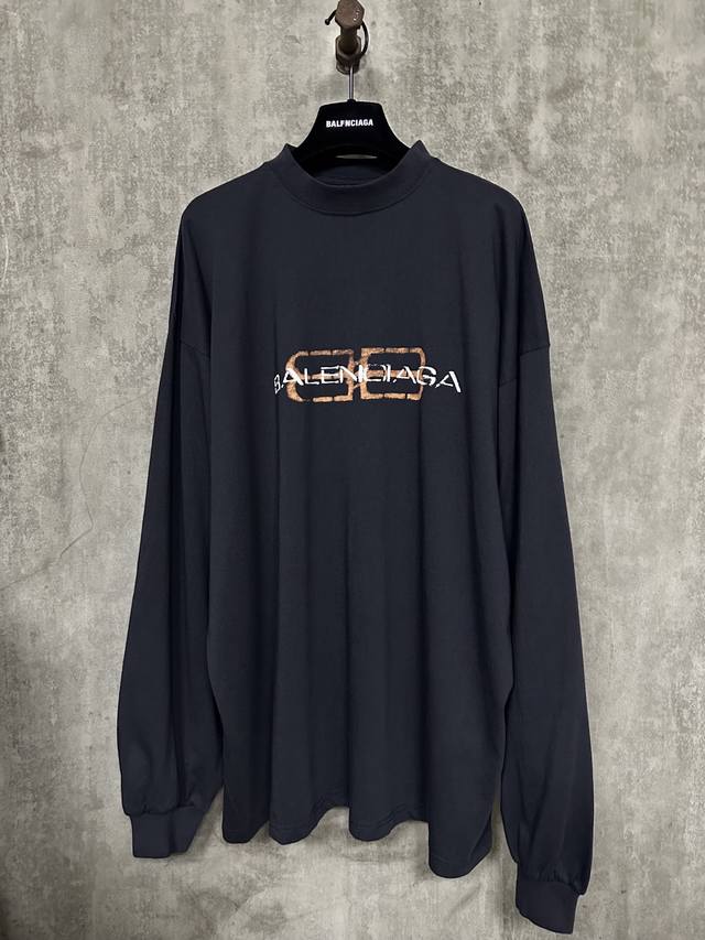 Balenciaga 25Ss Double B slogan long-sleeved T-shirt This style is made of 16s s