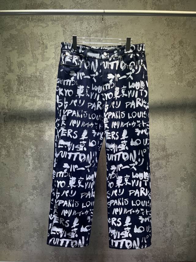 7619# Louis Vuitton x Nigo Fw25 graffiti jeans Sizes: S M L Xl Louis Vuitton Fw