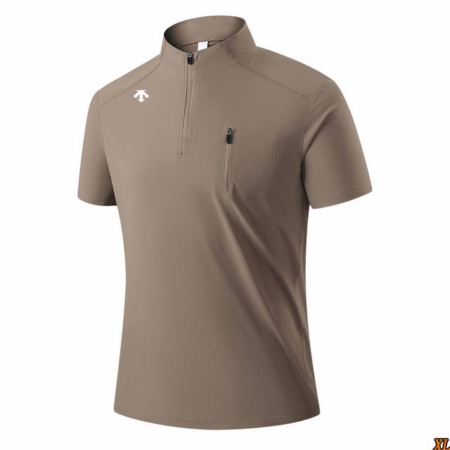 Descente exclusive real shot of the new summer high-quality half-zip T-shirt sho