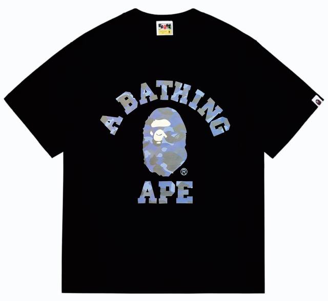 Sc249# Top version Bape camouflage ape head letter print short-sleeved T-shirt M
