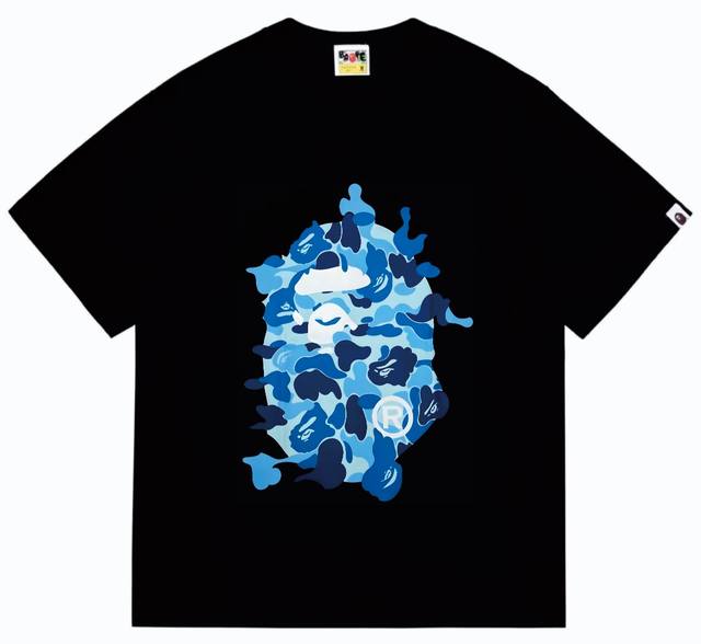 Sc246# Top version Bape Abc Camo Rebuild Big Ape Head Tee Reconstructed ape man