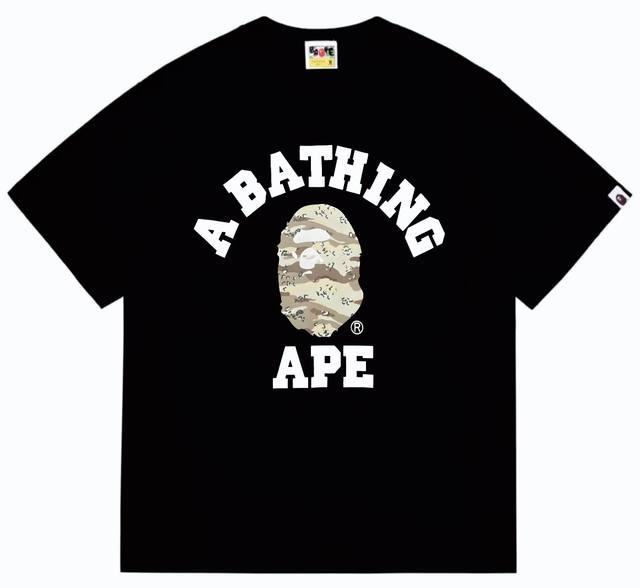 Sc243# Top version Bape Desert Ape Head Letter Printed Short Sleeve T-shirt Made