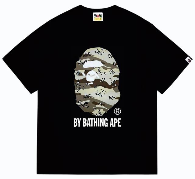 Sc242# Top version Bape Desert Ape Head Letter Print Short Sleeve T-shirt Made o