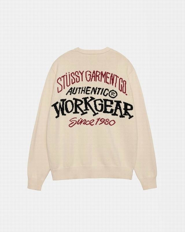 New model number: M5049 Stussy Fw23 Authentic Workgear Sweater with intarsia pr