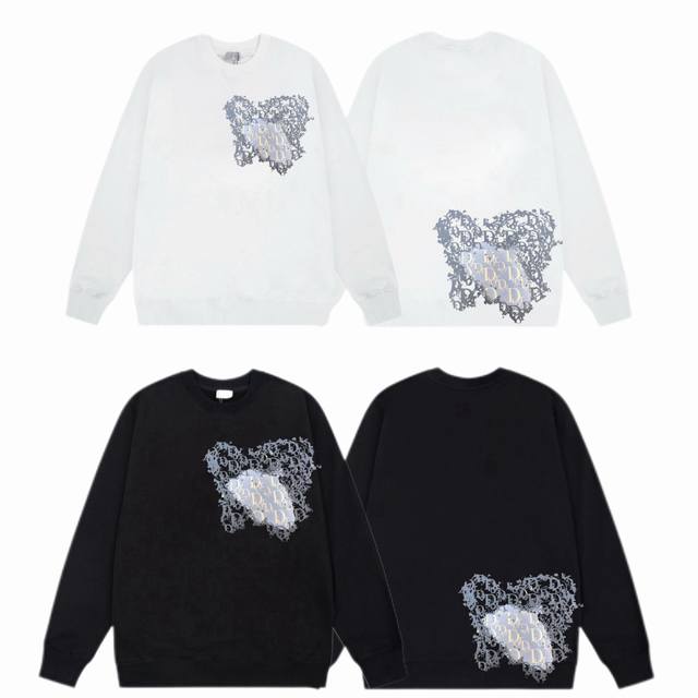Dior 2025Ss Autumn/Winter Crewneck Sweatshirt with Classic Print - Fabric: 420G