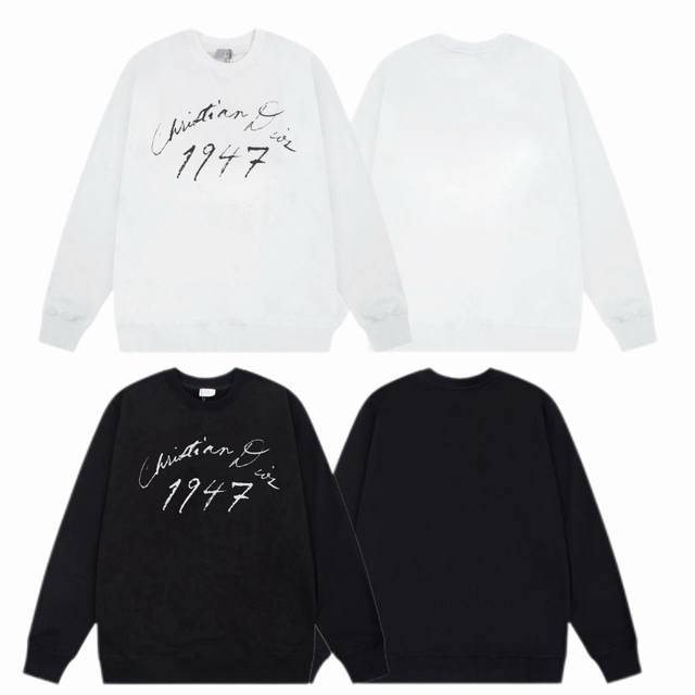 Dior 2025Ss Autumn/Winter Crewneck Sweatshirt with Classic Print - Fabric: 420G