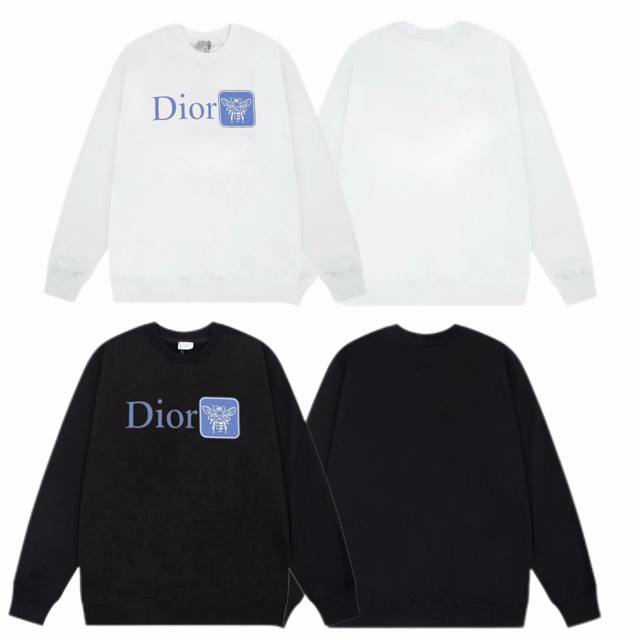 Dior 2025Ss Autumn/Winter Crewneck Sweatshirt with Classic Print - Fabric: 420G
