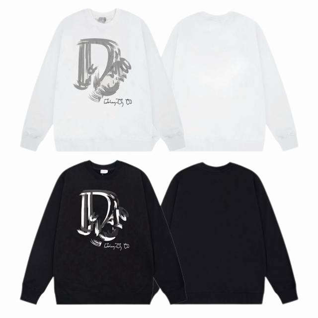 Dior 2025Ss Autumn/Winter Crewneck Sweatshirt with Classic Print - Fabric: 420G