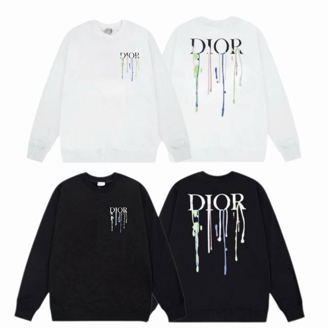Dior 2025Ss Autumn/Winter Crewneck Sweatshirt with Classic Print - Fabric: 420G