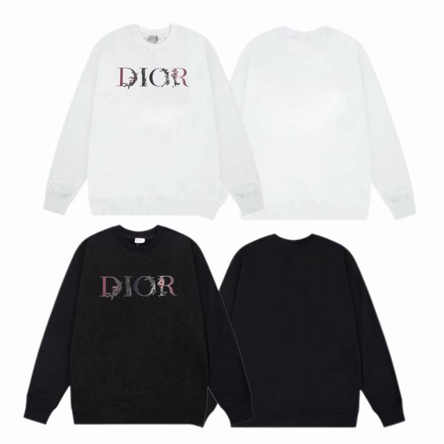 Dior 2025Ss Autumn/Winter Crewneck Sweatshirt with Classic Print - Fabric: 420G