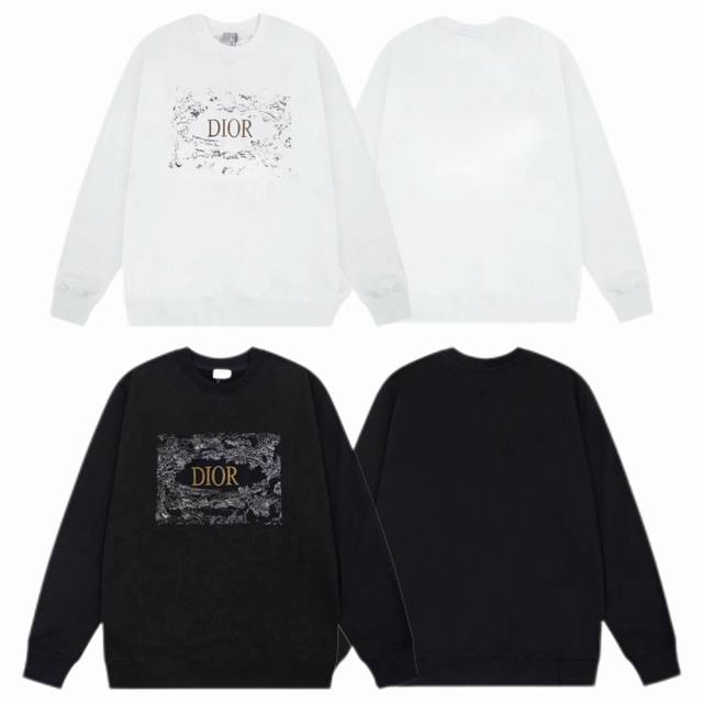 Dior 2025Ss Autumn/Winter Crewneck Sweatshirt with Classic Print - Fabric: 420G