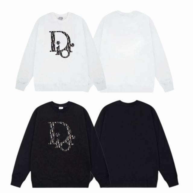 Dior 2025Ss Autumn/Winter Crewneck Sweatshirt with Classic Print - Fabric: 420G
