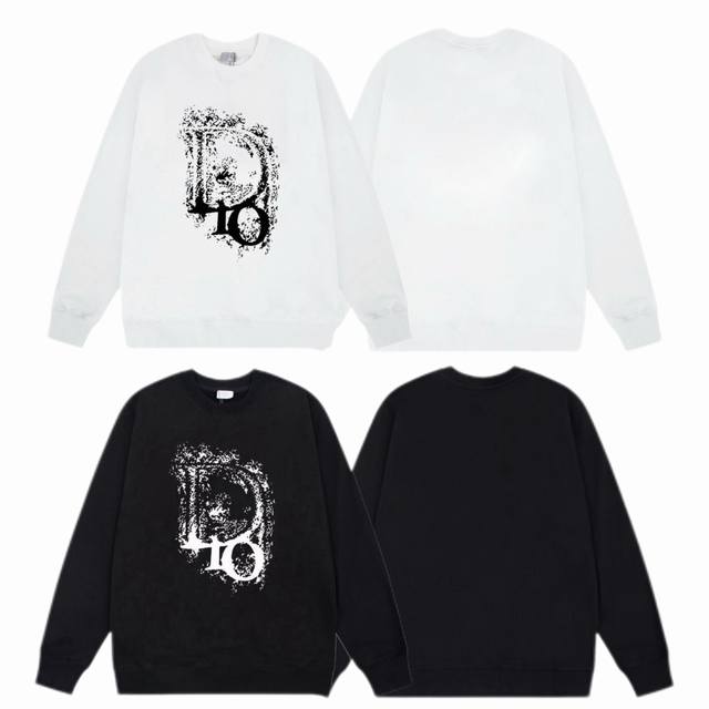 Dior 2025Ss Autumn/Winter Crewneck Sweatshirt with Classic Print - Fabric: 420G
