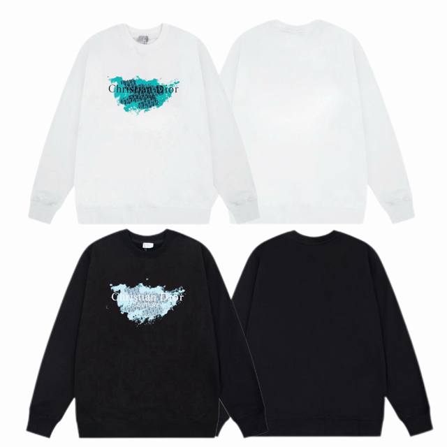 Dior 2025Ss Autumn/Winter Crewneck Sweatshirt with Classic Print - Fabric: 420G