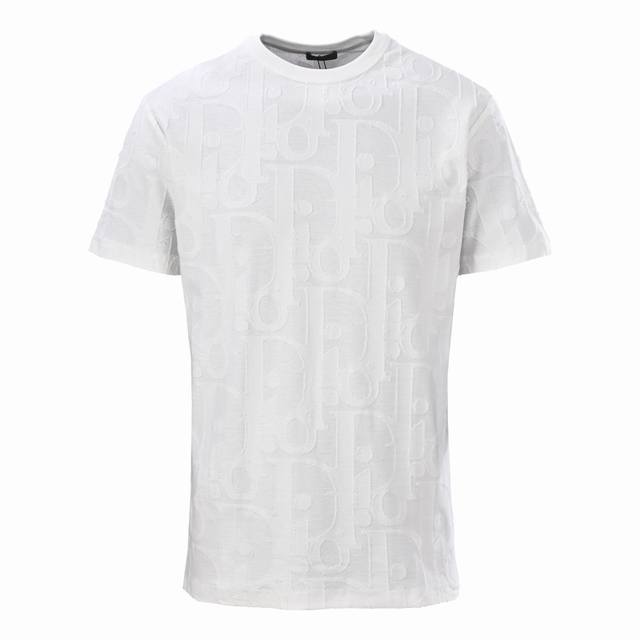 Dior Cd Obliave jacquard short-sleeved T-shirt with all-over lettering. DDD. Cus